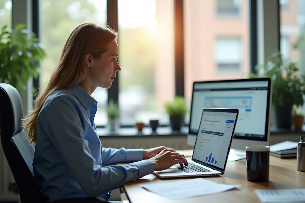 Environnement de bureau professionnel avec employeur au travail