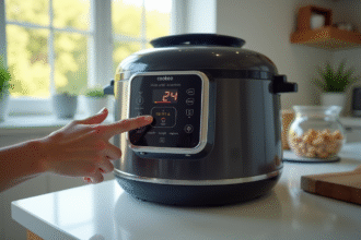 Cookeo avec erreur 24 sur l'écran dans une cuisine lumineuse