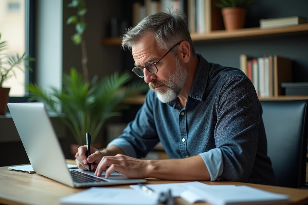 Critique de jeux vidéo prenant des notes à son bureau