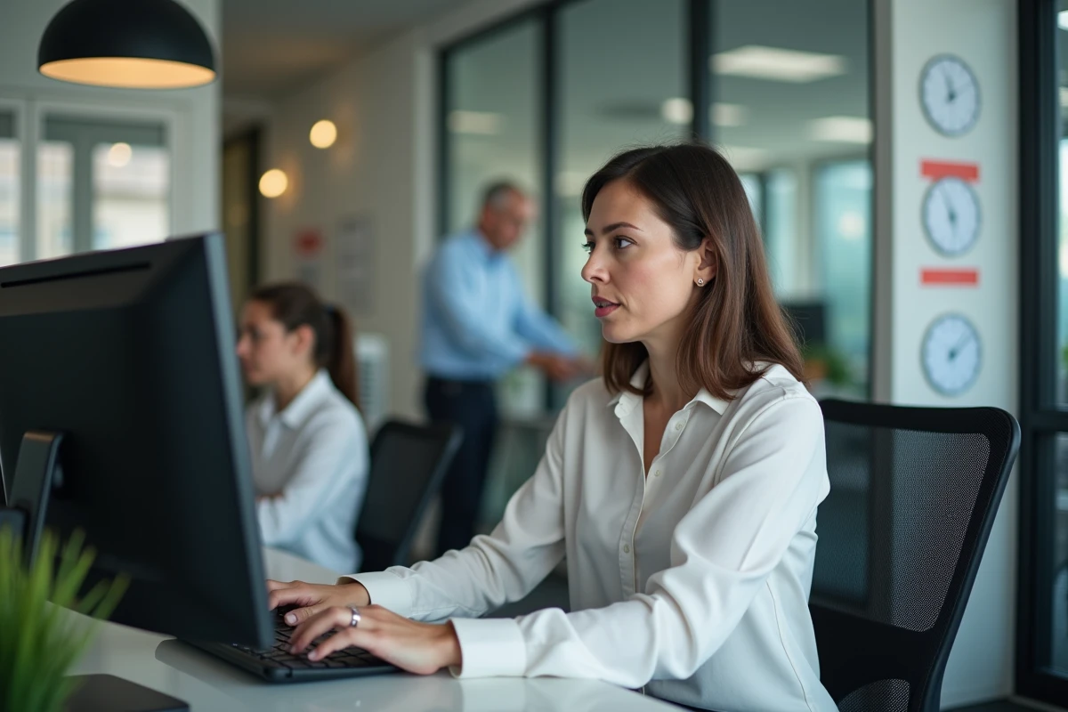 Developpeuse femme concentrée lors d