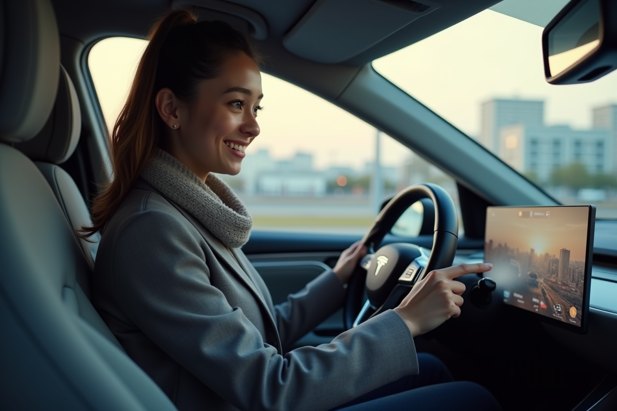 Jeune femme utilisant l