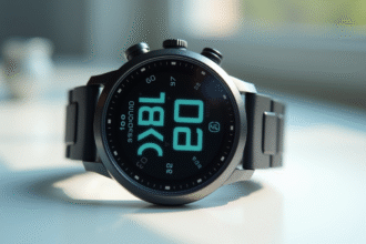 Montre digitale moderne affichant 86400 secondes en gros plan