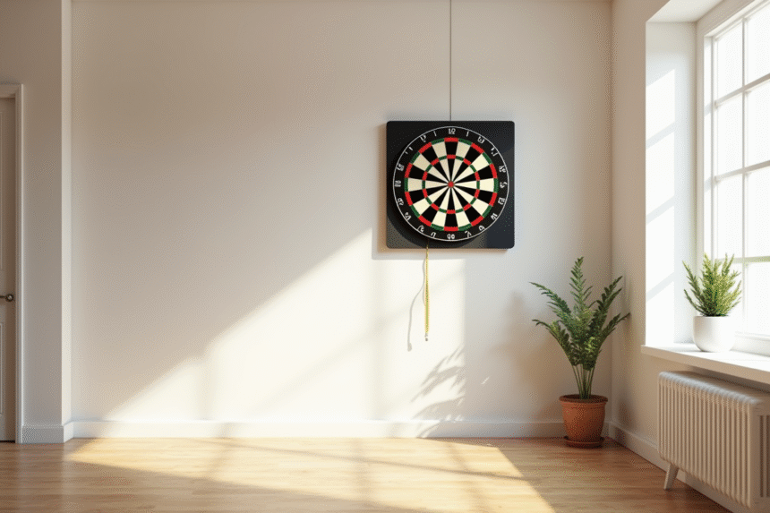 Salle de jeux moderne avec un dartboard électronique mural