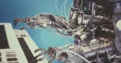 robot playing piano